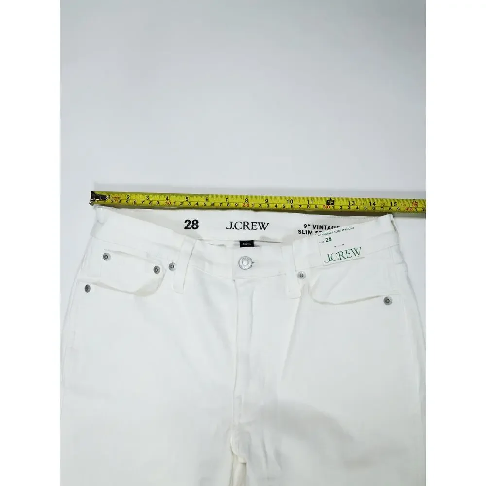 NWT J.Crew 9” Vintage Slim Straight White Jeans 28 High Rise Coastal Denim $128 - Picture 14 of 16